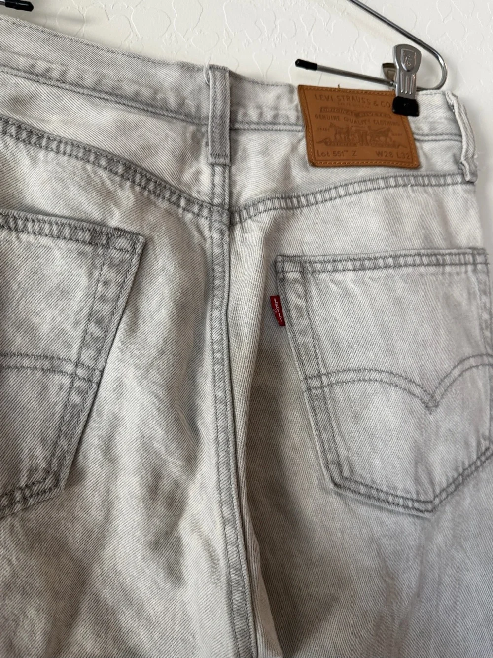 Levis Premium 551 Z Mens 28x32 Gray Acid Authentic Straight 80s Ankle 5 Pocket